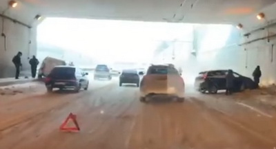 В Рязани произошла авария в тоннеле на Московском шоссе